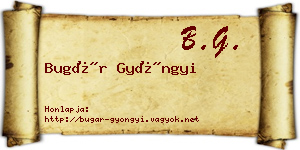 Bugár Gyöngyi névjegykártya
